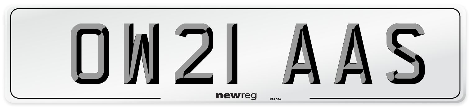 OW21 AAS Number Plate from New Reg